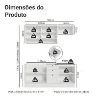 Armário De Cozinha Completa 180 Cm Branco Vik Madesa 05 Branco - 3