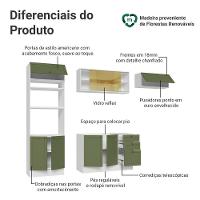 Armário De Cozinha Completa 270 Cm Branco-verde Vik Madesa 04 Branco-verde
