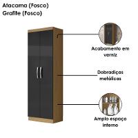 Armario Multiuso 2 Portas 172x61 Cm New Atacama Grafite Armoveis Atacama Grafite - 7