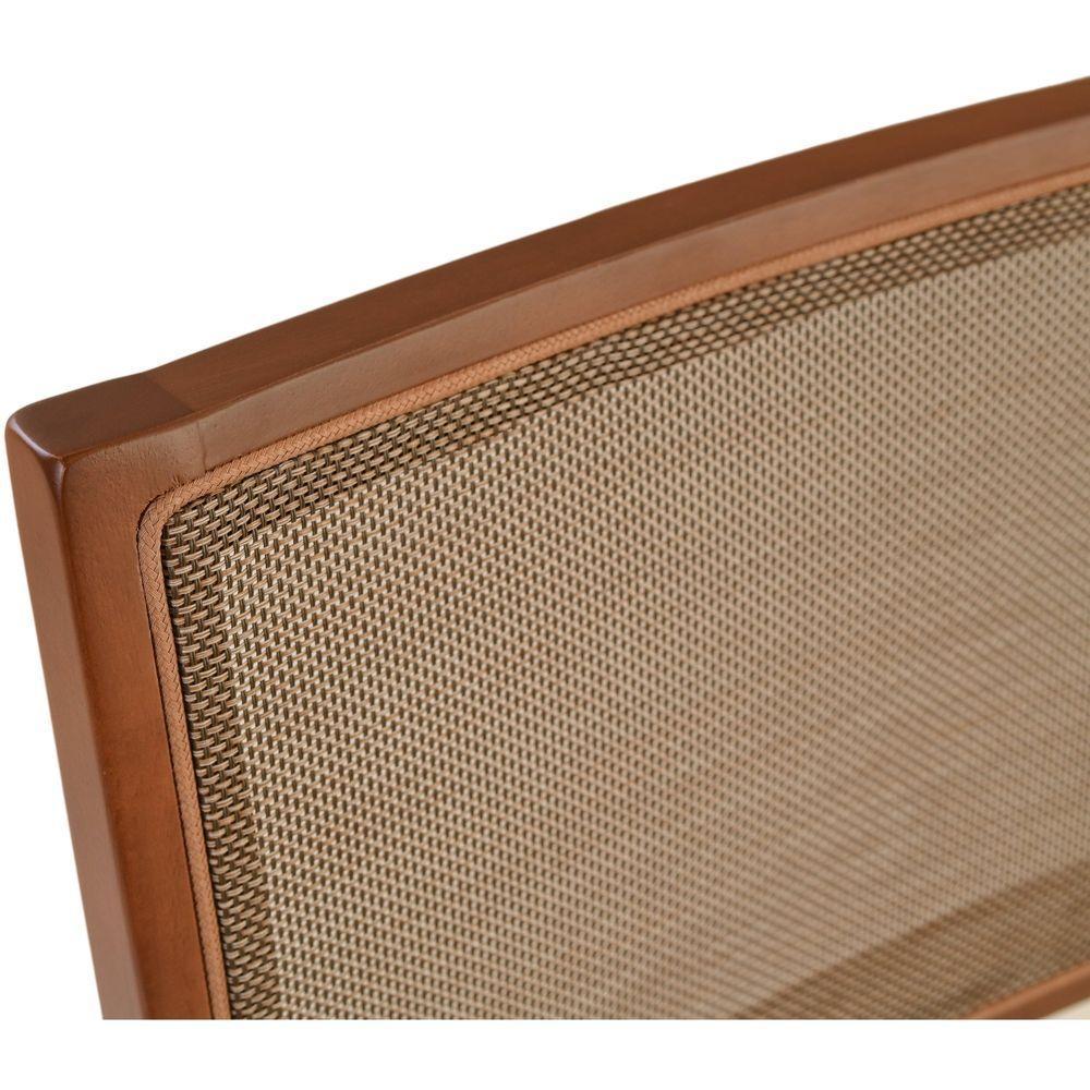 Cadeira Jantar Alice Madeira Maciça Castanho Encosto Tela Sling Marrom Assento Corino Caramelo Mescla - 7