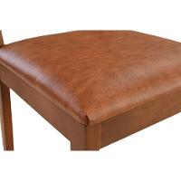 Cadeira Jantar Alice Madeira Maciça Castanho Encosto Tela Sling Marrom Assento Corino Caramelo Mescla - 8