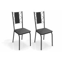 Cadeira De Cozinha Lisboa 2c076prf Aço Kit 2 Un Preto-ano Preto - Kappesberg - 1
