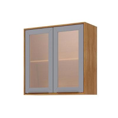 Armário Aéreo P- Cozinha Brilhante C- 2 Portas 80cm Cinamomo-platina - Mgm