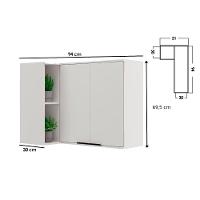 Armário Aéreo Cozinha Modulado Alpha 2505 Canto Reto C- 2 Portas 94cm Preto - Carraro - 3