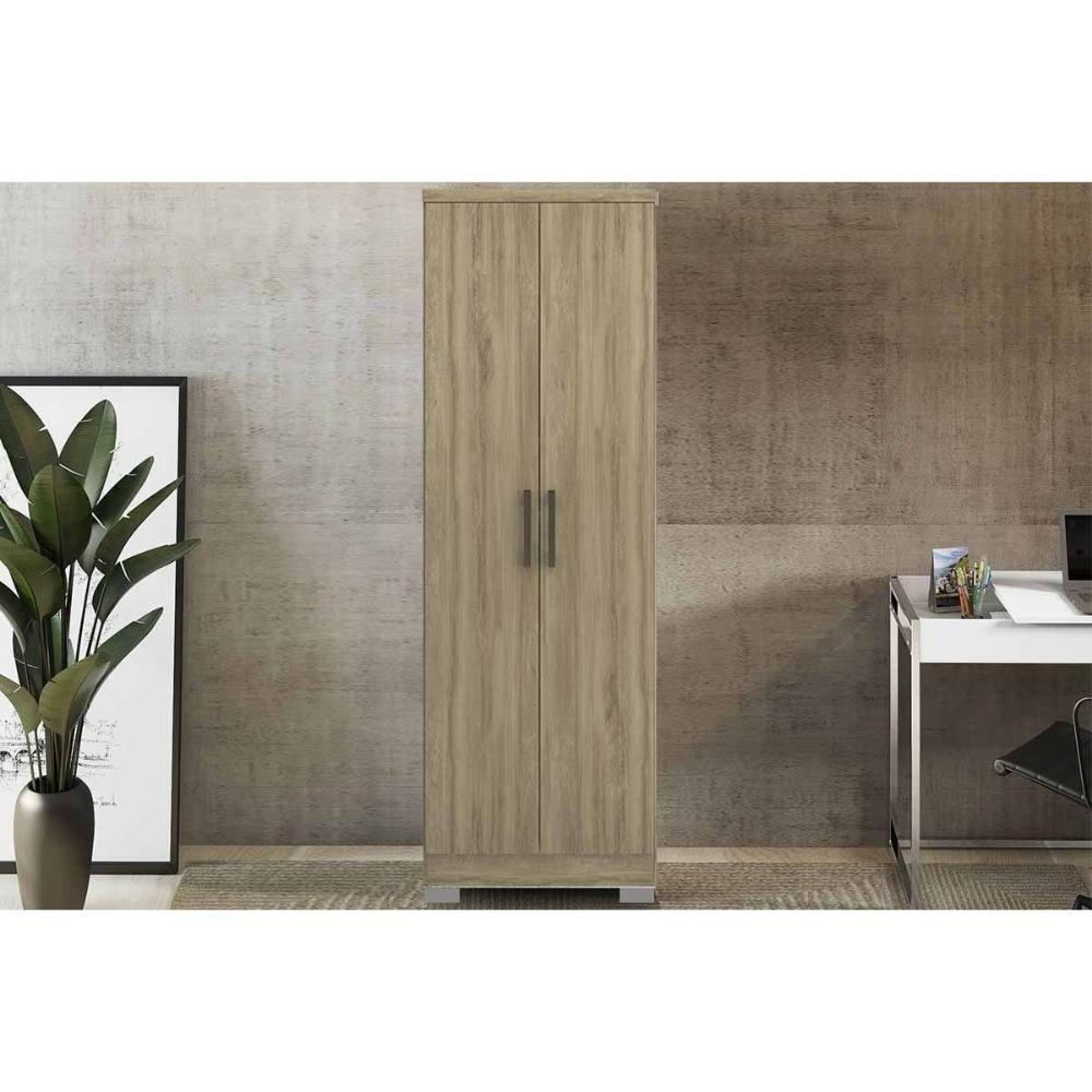 Armário Sapateira Solteiro 424 C- 2 Portas E Pés Noce - Carraro - 1