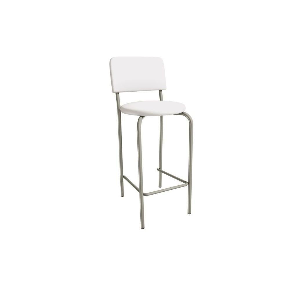 Banqueta Sala De Jantar Capri 1b715nk Aço 1 Un Niquel-ano Branco - Kappesberg - 1