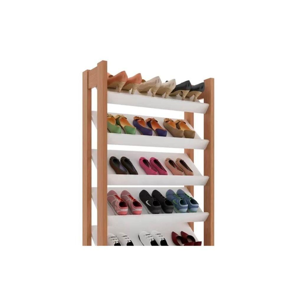 Armário Sapateira Solteiro Sapateira Az1006 C- 8 Prateleiras Preto-nogal - Tecno Mobili - 5