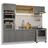 Armário De Cozinha Completa 270 Cm Branco-cinza Vik Madesa 04 Branco-cinza - 2