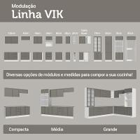 Armário De Cozinha Completa 270 Cm Branco-cinza Vik Madesa 04 Branco-cinza - 10