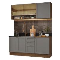 Armário De Cozinha Compacta 180 Cm Rustic-cinza Vik Madesa 04 Rustic-cinza - 2