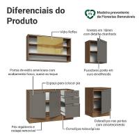 Armário De Cozinha Compacta 180 Cm Rustic-cinza Vik Madesa 04 Rustic-cinza