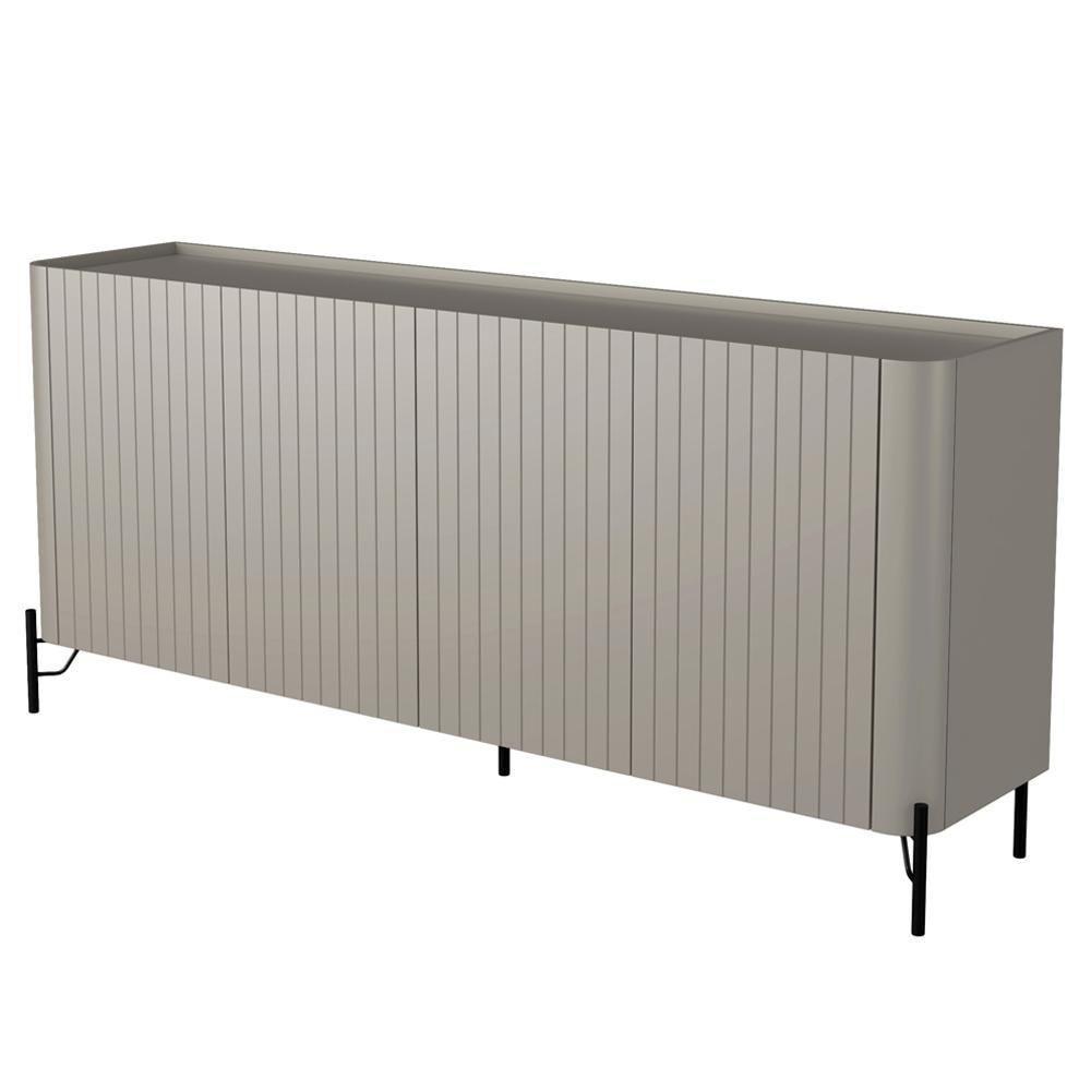 Buffet Sala De Jantar 4 Portas Brise 1 Gaveta Pés Industrial Preto Naim I03 Grigio - Lyam - 5