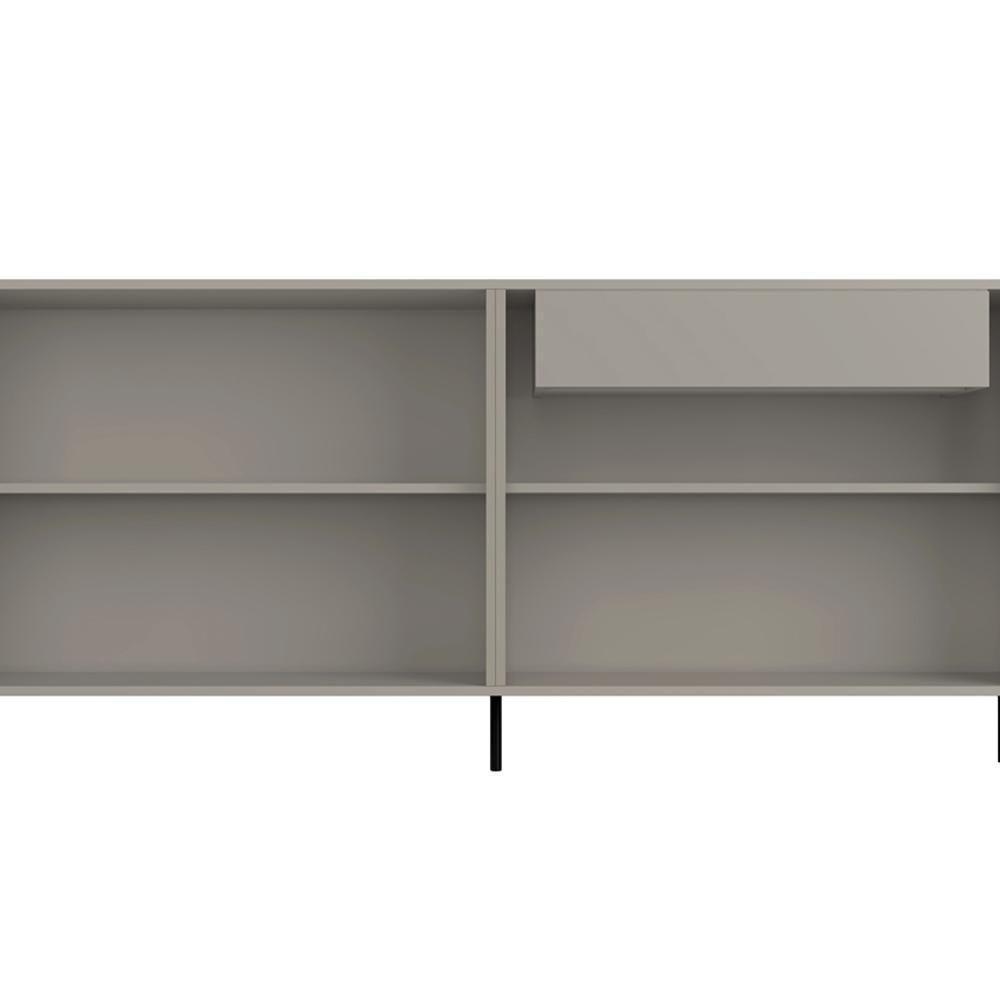 Buffet Sala De Jantar 4 Portas Brise 1 Gaveta Pés Industrial Preto Naim I03 Grigio - Lyam - 6