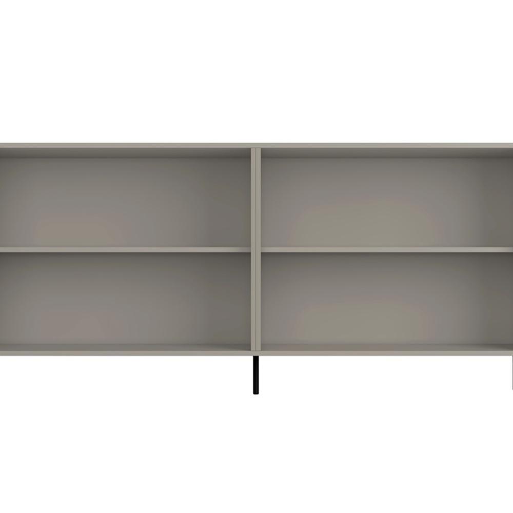 Buffet Sala De Jantar 4 Portas Brise 1 Gaveta Pés Industrial Preto Naim I03 Grigio - Lyam - 7