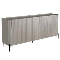 Buffet Sala De Jantar 4 Portas Brise 1 Gaveta Pés Industrial Preto Naim I03 Grigio - Lyam - 1