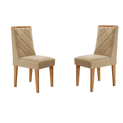 Cadeira Sala De Jantar Pietá Kit 2 Un Naturalle-linho Bege Turim - Rufato