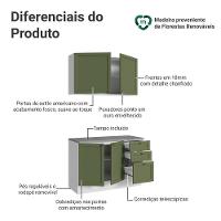 Armário De Cozinha Compacta 120 Cm Branco-verde Vik Madesa 01 Branco-verde