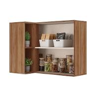 Armário Aéreo Cozinha Modulado Alpha 2505 Canto Reto C- 2 Portas 94cm Cinza - Carraro - 2