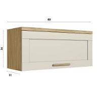 Armário Aéreo P- Cozinha Riesling C- 1 Porta Basculante 80cm Amendoa-off White - Ronipa - 2