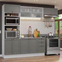 Armário De Cozinha Completa 270 Cm Branco-cinza Vik Madesa 03 Branco-cinza - 1