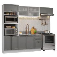 Armário De Cozinha Completa 270 Cm Branco-cinza Vik Madesa 03 Branco-cinza - 2
