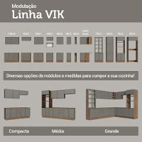 Armário De Cozinha Completa De Canto 399 Cm Rustic-cinza Vik Madesa 02 Rustic-cinza - 10