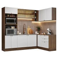 Armário De Cozinha Completa De Canto 399 Cm Rustic-branco Vik Madesa 02 Rustic-branco - 2