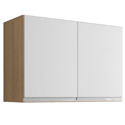 Armario Aereo 2 Portas 80cm Andreia Amendoa Branco Reajl Moveis Amendoa Branco