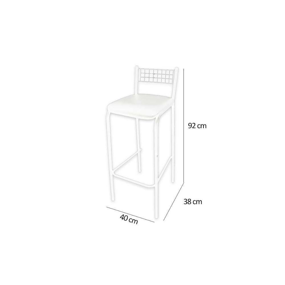 Banqueta Sala De Jantar Gênova 1b705prf Aço 1 Un Preto-corano Branco - Kappesberg - 2