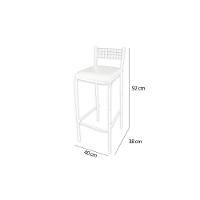 Banqueta Sala De Jantar Gênova 1b705prf Aço 1 Un Preto-corano Branco - Kappesberg - 2