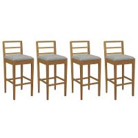 Banqueta Sala De Jantar Sofia 1bmm006ca Premium Madeira Maciça Kit 4 Un Carvalho-linho Cinza - Kappesberg - 1