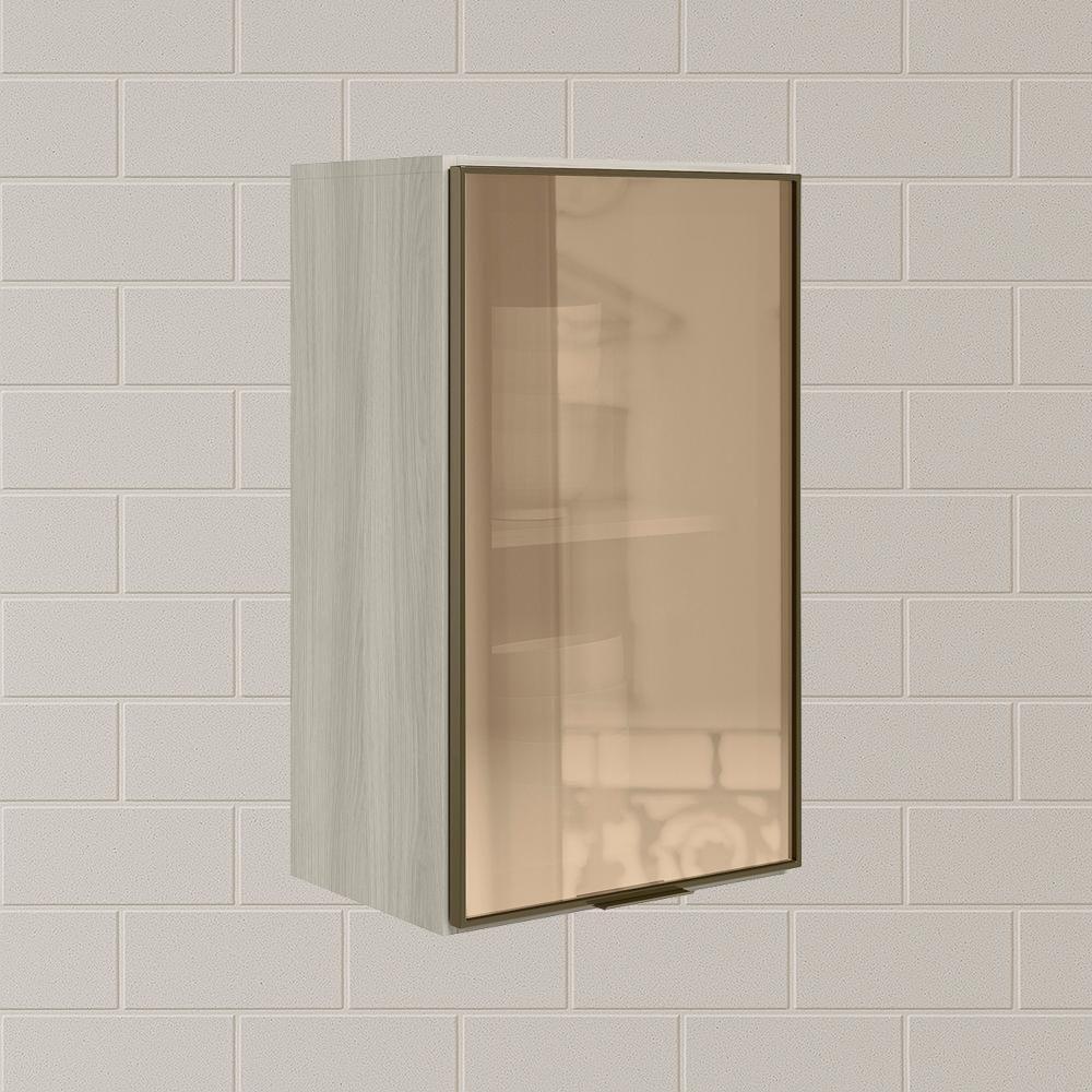 Armario Aereo 1 Porta Vidro Mdf 40 Cm Kali 1220261 Bianco Toq Nicioli Bianco Toq - 5