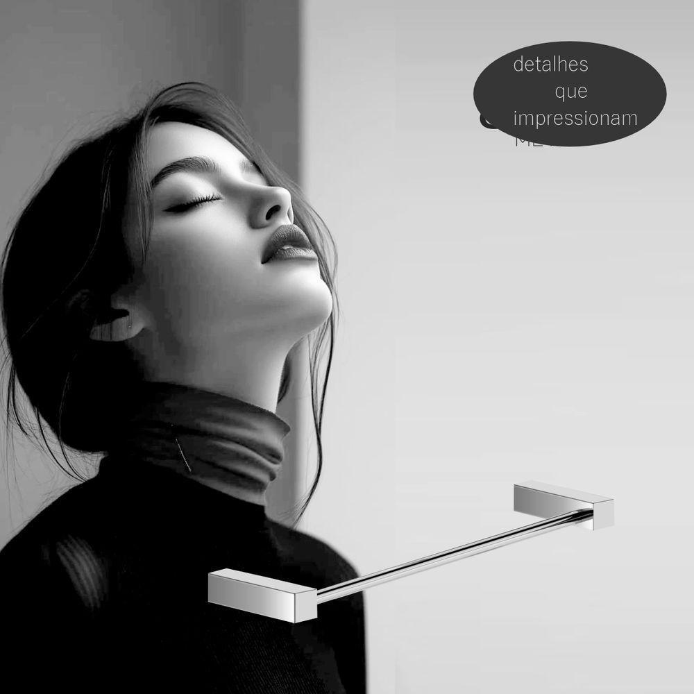 Toalheiro Duplo Para Banheiro Alto Brilho Troia Grego Metal 40cm - 2