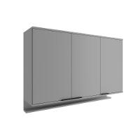 Armário Aéreo Cozinha Modulado Alpha 2501 C- 3 Portas 120cm Cinza - Carraro - 1
