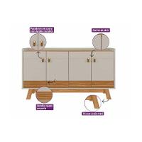 Buffet De Sala Jantar Abruzzo C- 4 Portas Freijó-off White - Linea Brasil - 2