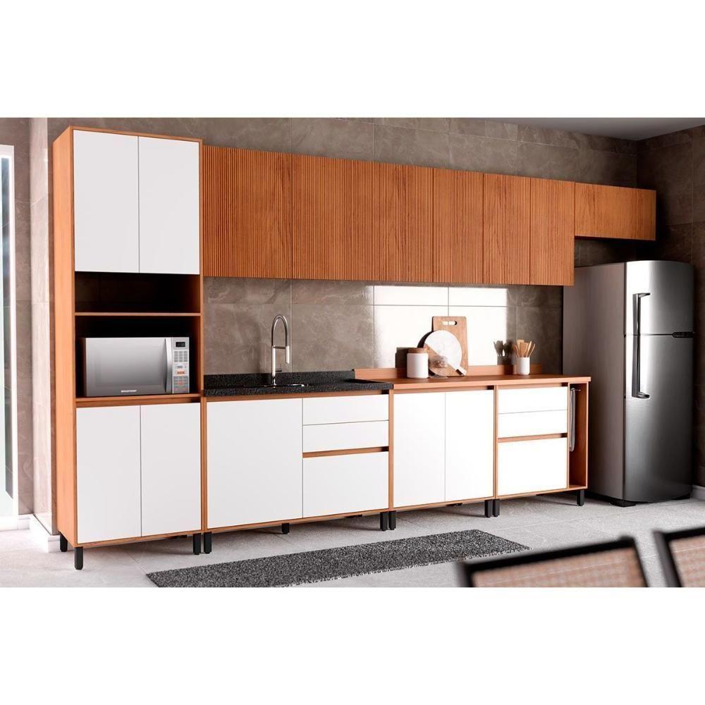 Armário Aéreo P- Cozinha Denver Ph 3104 C- 1 Porta Basculante Ripada 80cm Freijo Rocks - Herval - 4