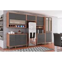 Armário Aéreo P- Cozinha Syrah Geladeira C- 1 Porta Basculante 80cm Amendoa-grafite - Ronipa - 5