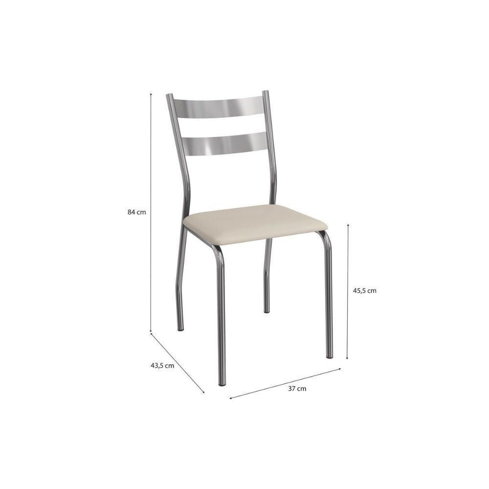 Cadeira Sala De Jantar Bali 2c141cr Aço Kit 2 Un Cromado-ano Branco - Kappesberg - 2
