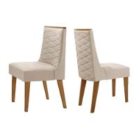 Cadeira Sala De Jantar Dafne Kit 2 Un Naturale-corano Capuccino - Rufato - 3