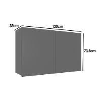 Armário Aéreo P- Cozinha Amsterdam Ph 3105 C- 2 Portas 120cm Off White - Herval - 3