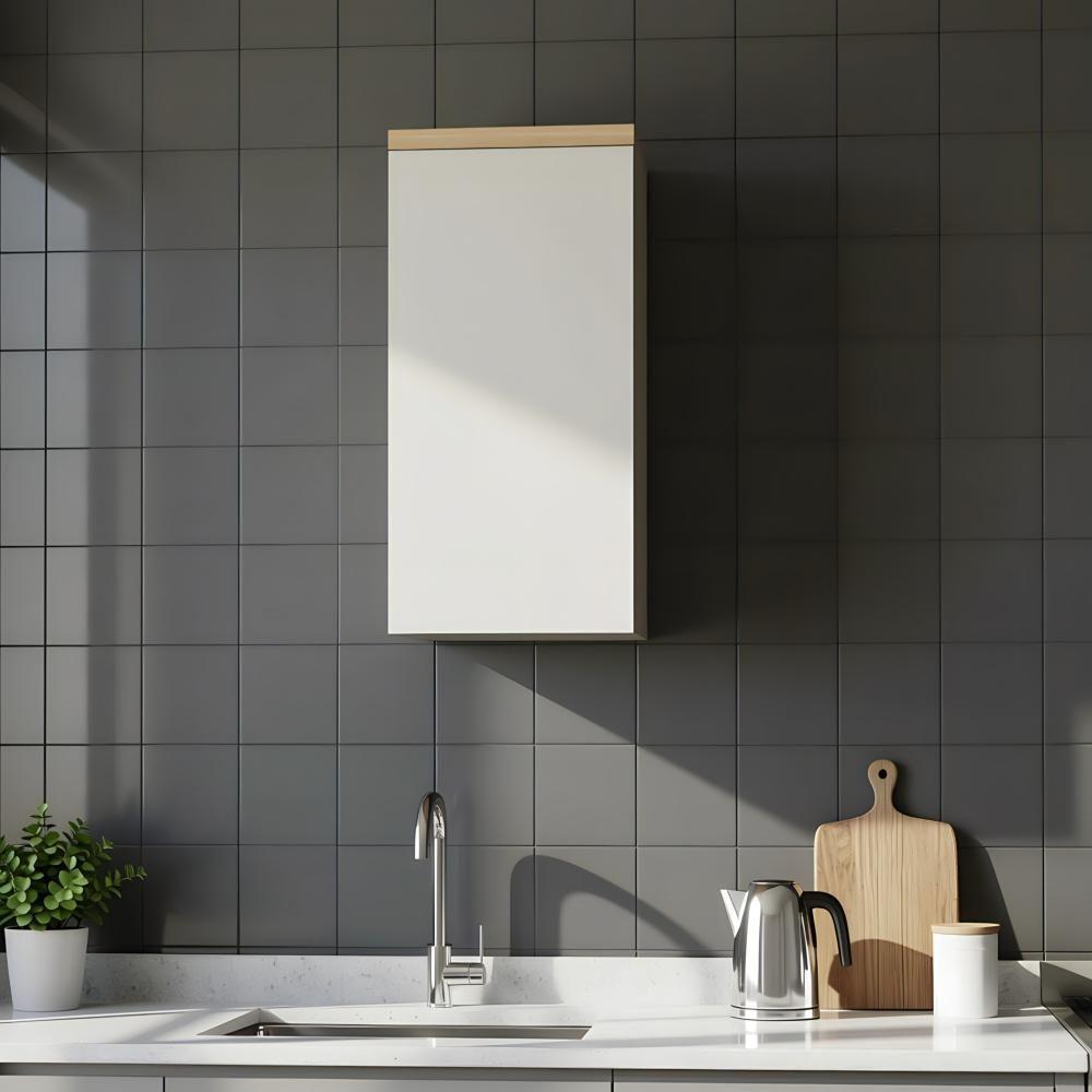 Armário Aéreo Cozinha 40cm 1 Porta Jequitibá/gris - 1