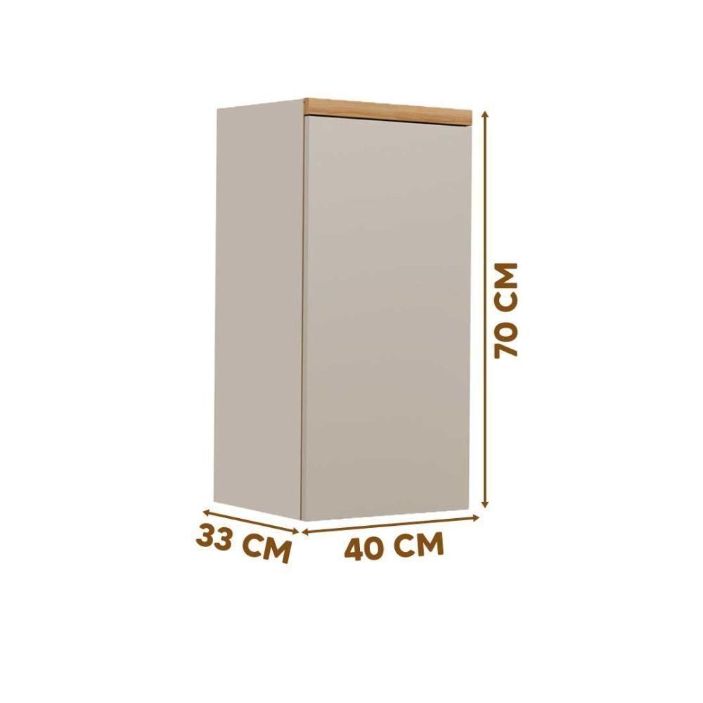 Armário Aéreo Cozinha 40cm 1 Porta Jequitibá/gris - 4