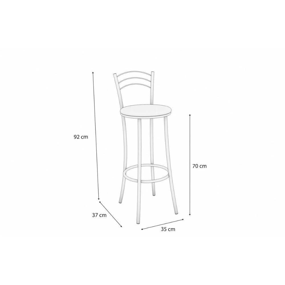 Banqueta Sala De Jantar Petra 1b700br Aço 1 Un Branco-corano Preto - Kappesberg - 2