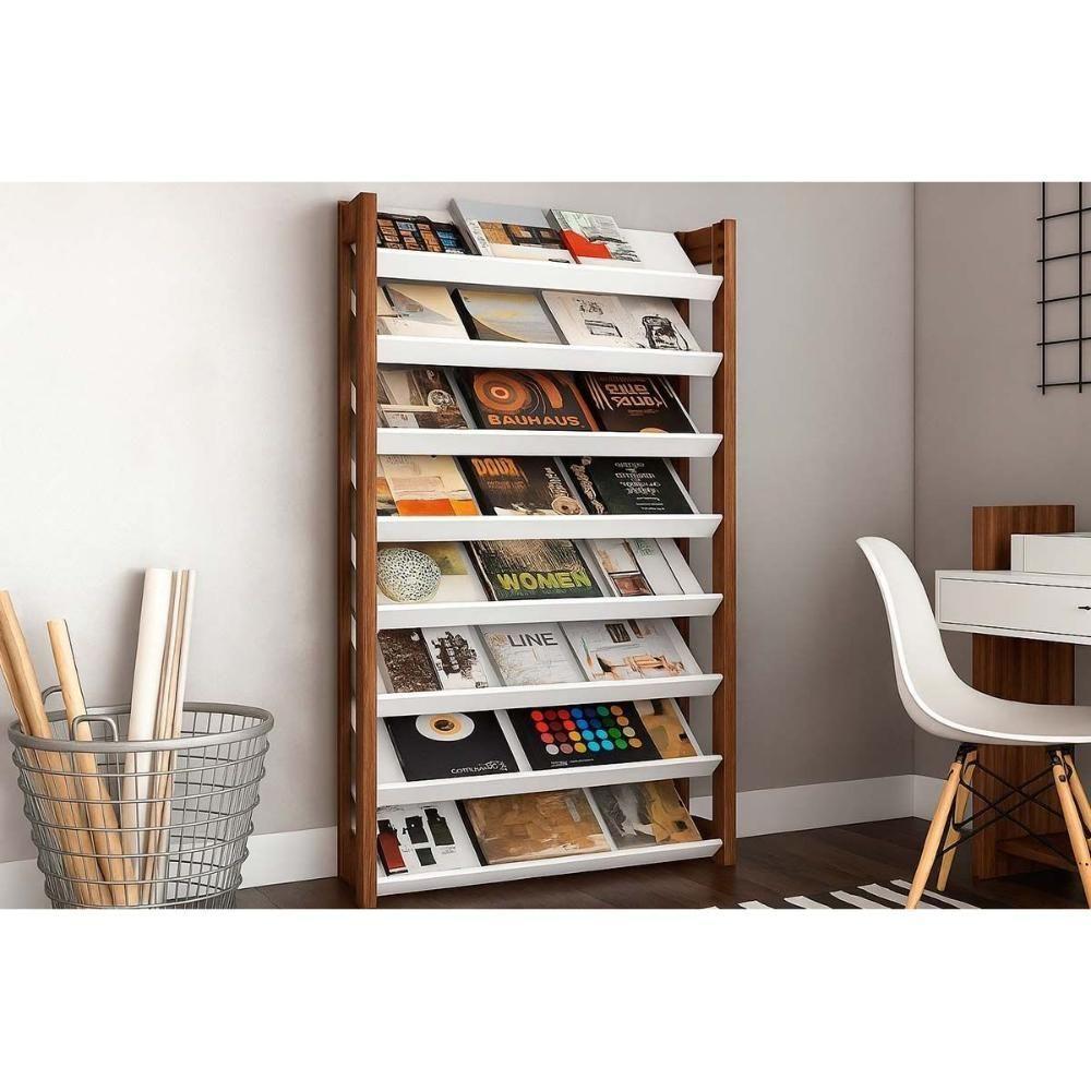 Armário Sapateira Casal Sapateira Az1006 C- 8 Prateleiras Branco-nogal - Tecno Mobili - 1