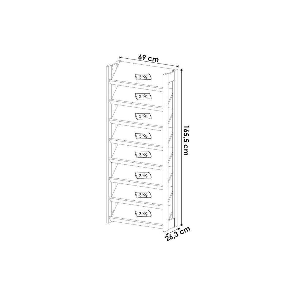 Armário Sapateira Casal Sapateira Az1006 C- 8 Prateleiras Branco-nogal - Tecno Mobili - 2