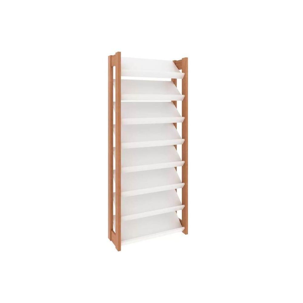 Armário Sapateira Casal Sapateira Az1006 C- 8 Prateleiras Branco-nogal - Tecno Mobili - 3