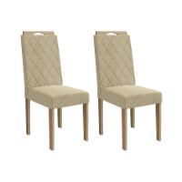 Cadeira De Cozinha Camélia 2cad153 Madeirado Kit 2 Un Carvalho-boucle Bege - Kappesberg - 1