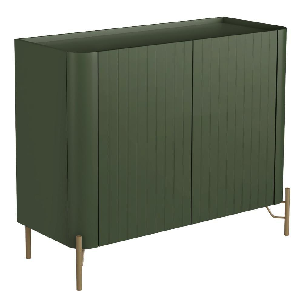 Buffet Sala De Jantar 2 Portas Brise 1 Gaveta Pés Industrial Dourado Naim I03 Musgo - Lyam - 1