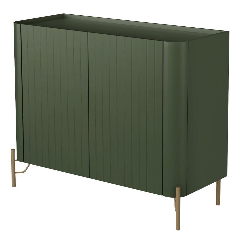 Buffet Sala De Jantar 2 Portas Brise 1 Gaveta Pés Industrial Dourado Naim I03 Musgo - Lyam - 5