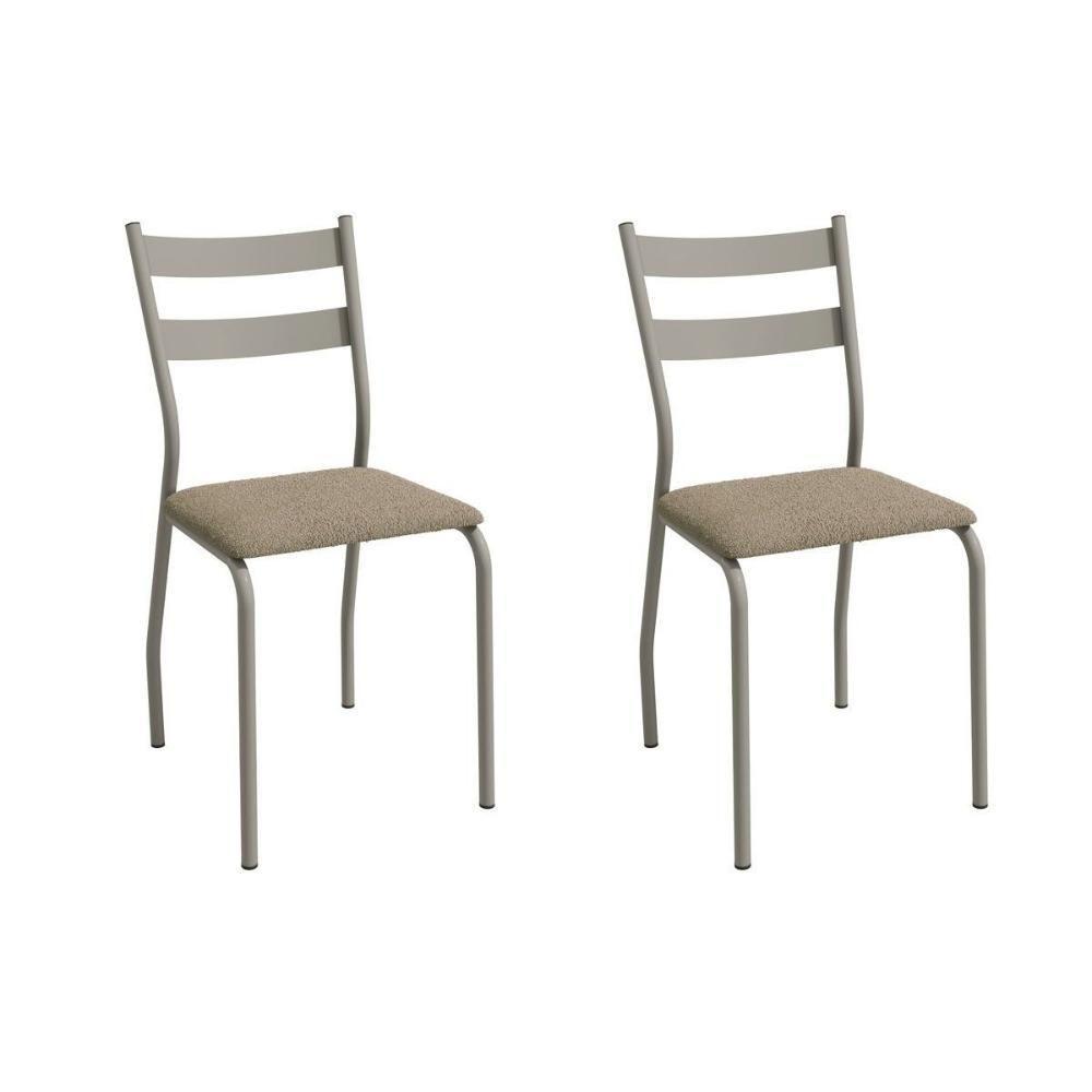 Cadeira Sala De Jantar Bali 2c141nk Aço Kit 2 Un Niquel-boucle Bege Fendi - Kappesberg - 1